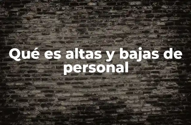 Qué es Altas y Bajas de Personal