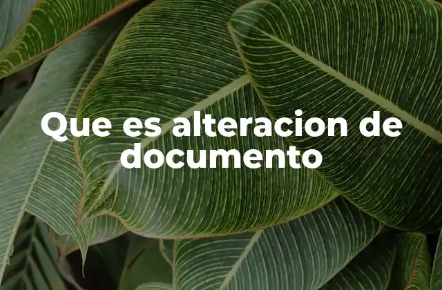 Que es Alteracion de Documento