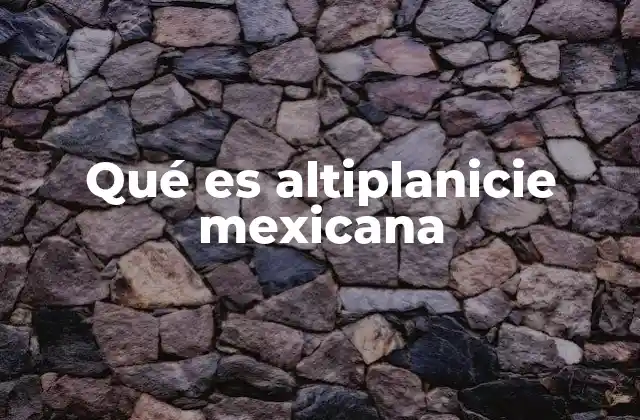 Qué es Altiplanicie Mexicana