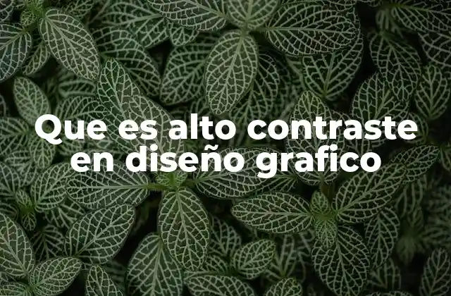 Que es Alto Contraste en Diseño Grafico