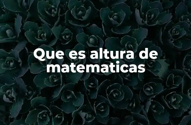 Que es Altura de Matematicas