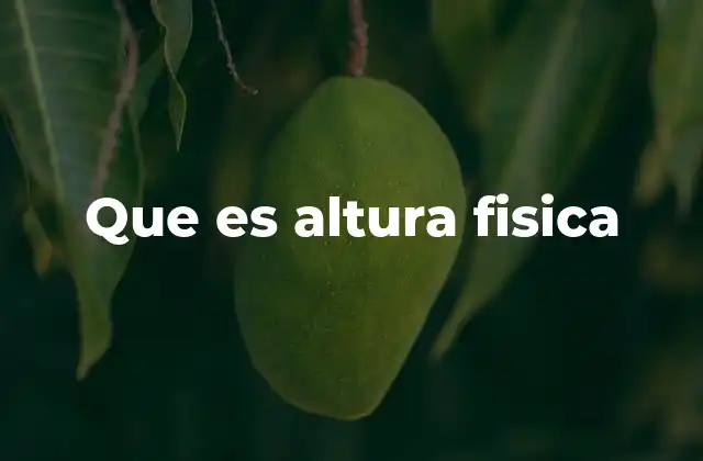 Que es Altura Fisica