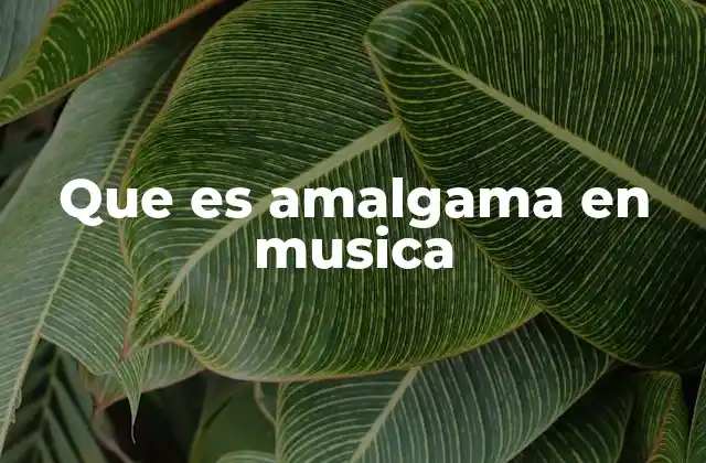 Que es Amalgama en Musica