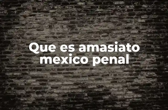 Que es Amasiato Mexico Penal
