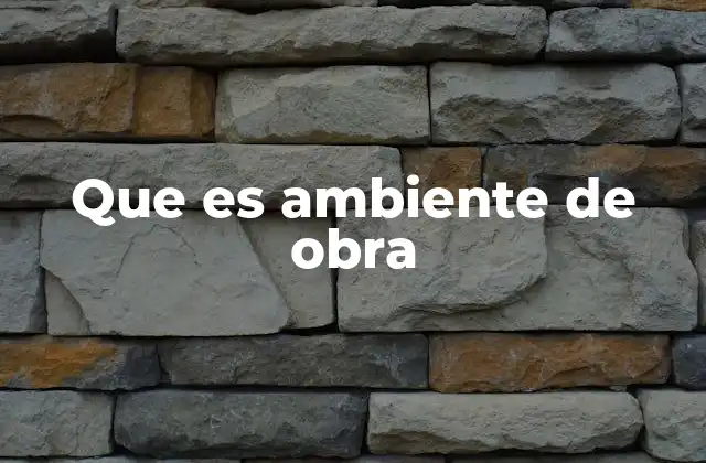 Que es Ambiente de Obra