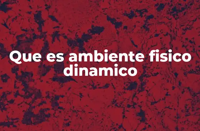 Que es Ambiente Fisico Dinamico