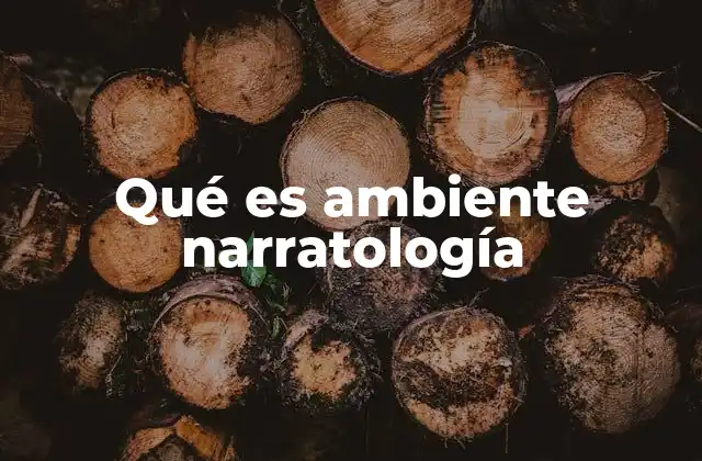 Qué es Ambiente Narratología