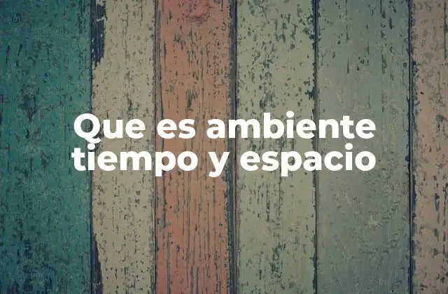 Que es Ambiente Tiempo y Espacio