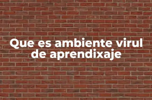 Que es Ambiente Virul de Aprendixaje