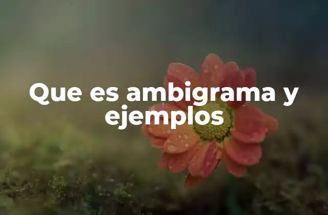 Que es Ambigrama y Ejemplos