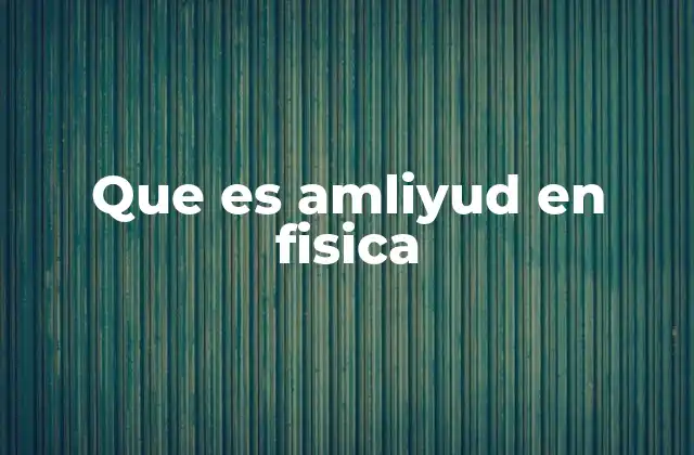Que es Amliyud en Fisica
