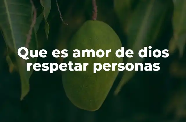 Que es Amor de Dios Respetar Personas 2 La conexión entre el amor divino y la dignidad humana