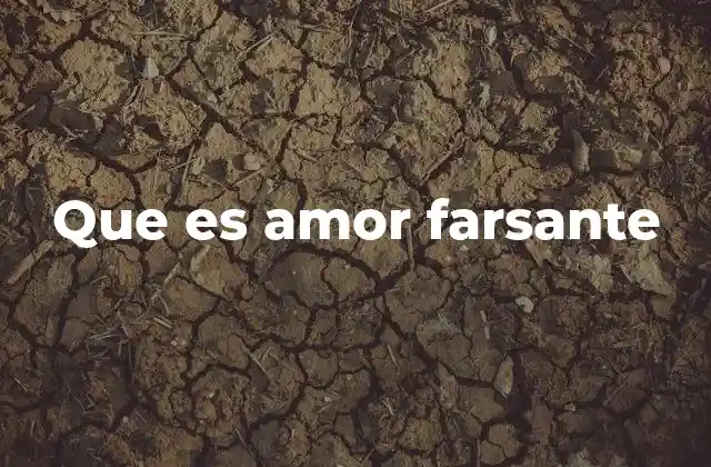 Que es Amor Farsante