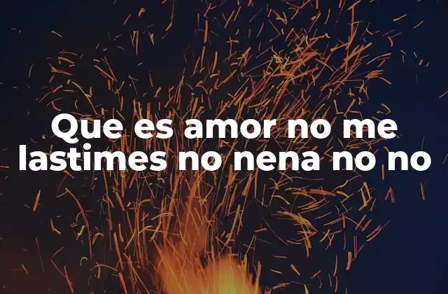 Que es Amor No Me Lastimes No Nena No No 2 El amor como protección y vulnerabilidad