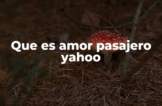 Que es Amor Pasajero Yahoo 2 La conexión emocional y el amor no comprometido