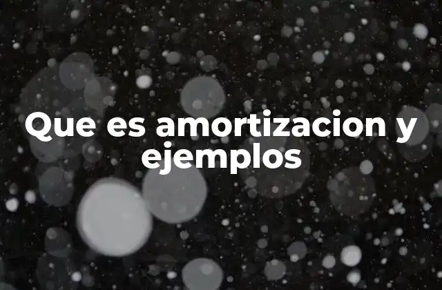 Que es Amortizacion y Ejemplos