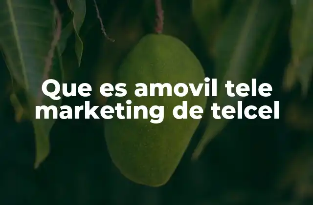 Que es Amovil Tele Marketing de Telcel