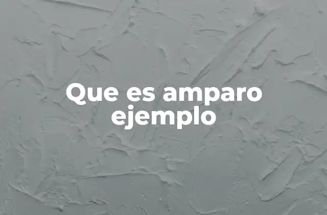 Que es Amparo Ejemplo