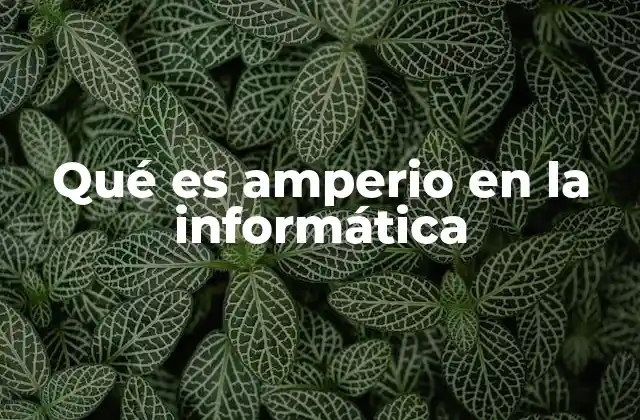 Qué es Amperio en la Informática