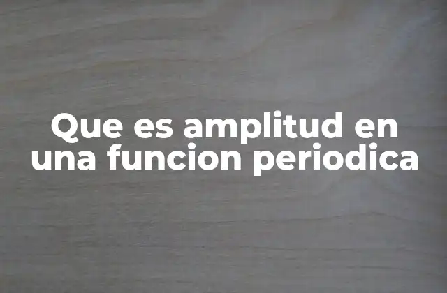 Que es Amplitud en una Funcion Periodica