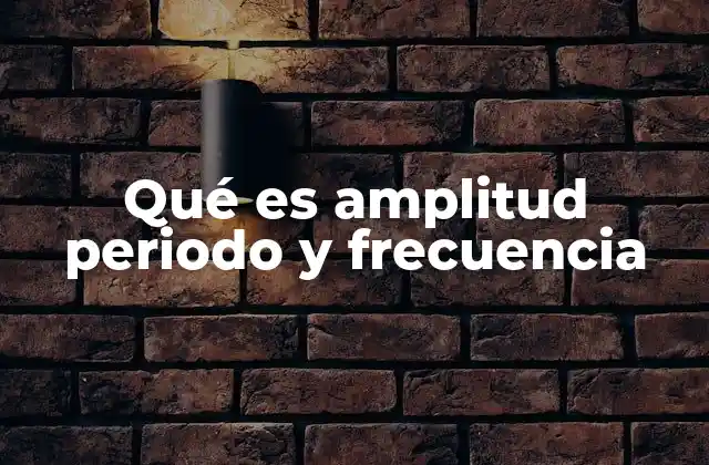 Qué es Amplitud Periodo y Frecuencia