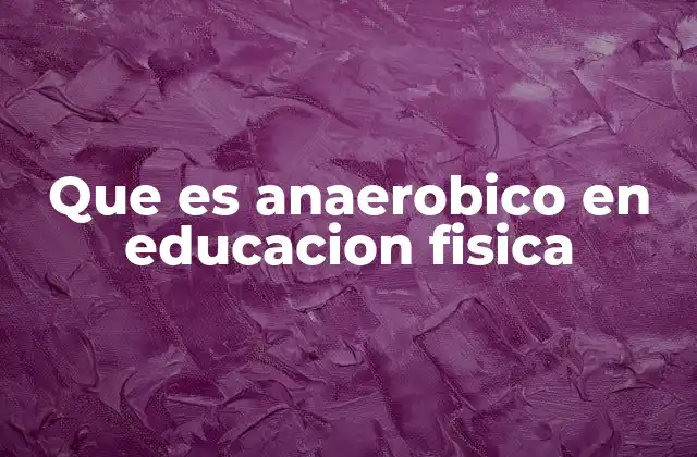 Que es Anaerobico en Educacion Fisica