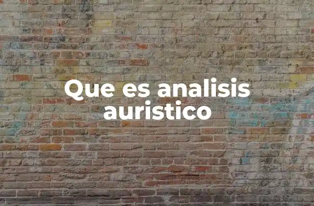Que es Analisis Auristico