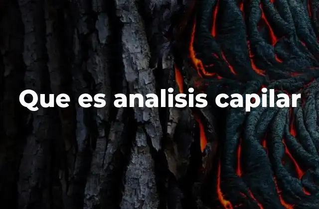 Que es Analisis Capilar