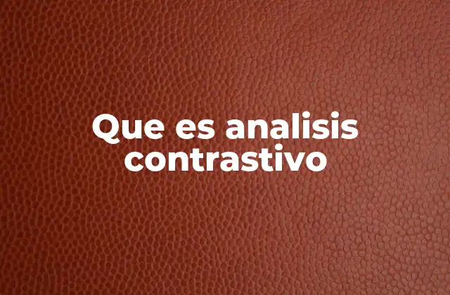 Que es Analisis Contrastivo