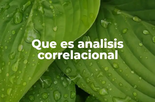 Que es Analisis Correlacional