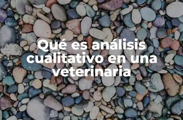 Qué es Análisis Cualitativo en una Veterinaria