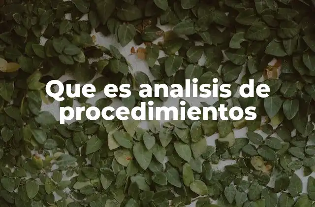 Que es Analisis de Procedimientos 2 El rol del análisis de procedimientos en la mejora de procesos empresariales