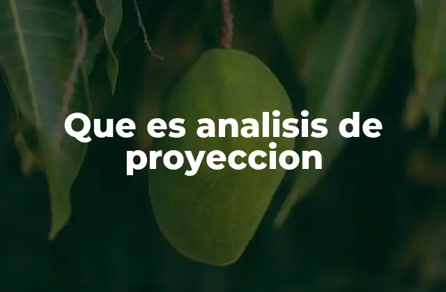 Que es Analisis de Proyeccion