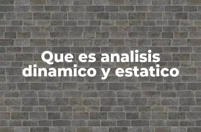 Que es Analisis Dinamico y Estatico