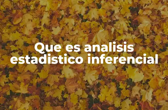 Que es Analisis Estadistico Inferencial