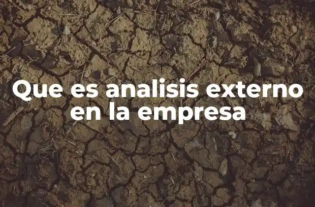 Que es Analisis Externo en la Empresa