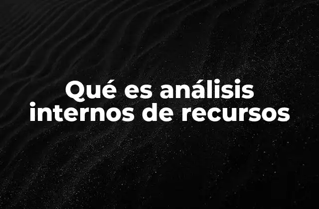 Qué es Análisis Internos de Recursos 2 La importancia de comprender los recursos internos
