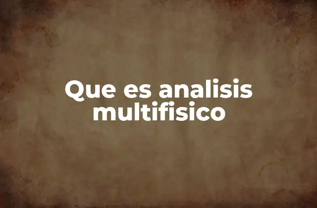 Que es Analisis Multifisico