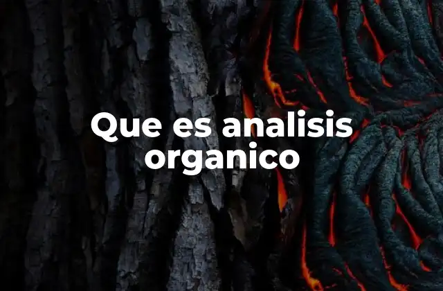 Que es Analisis Organico