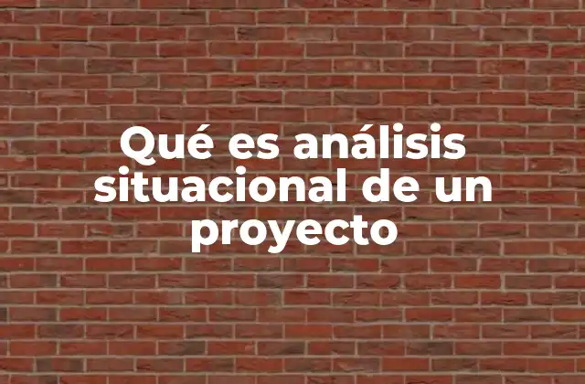 Qué es Análisis Situacional de un Proyecto