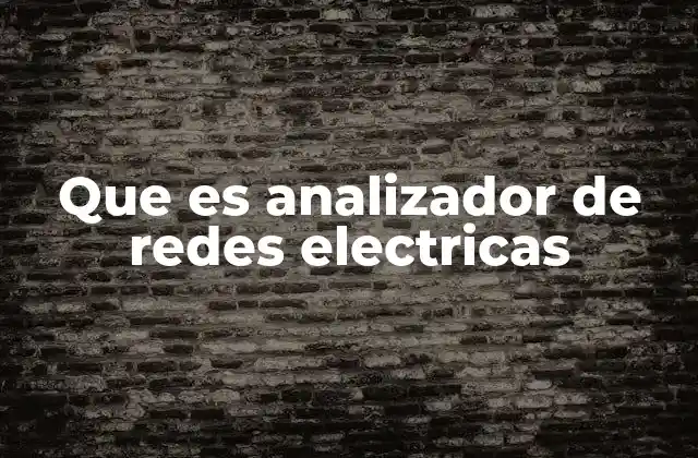 Que es Analizador de Redes Electricas