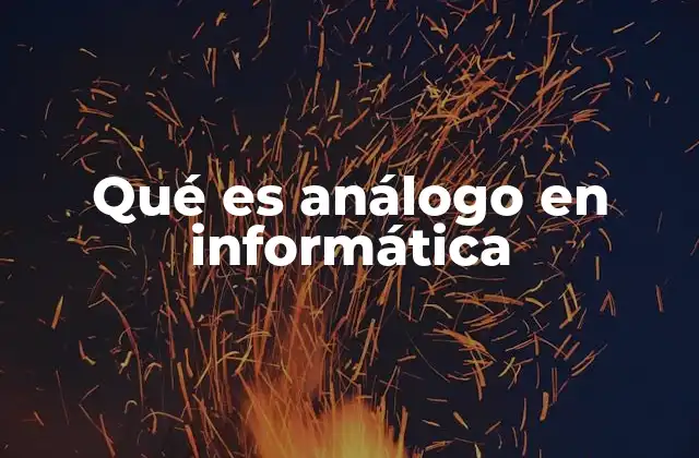 Qué es Análogo en Informática