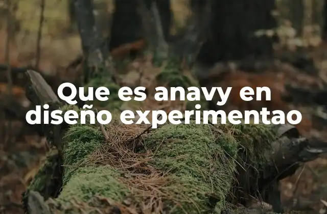 El enfoque de Anavy en el contexto del diseño experimental
