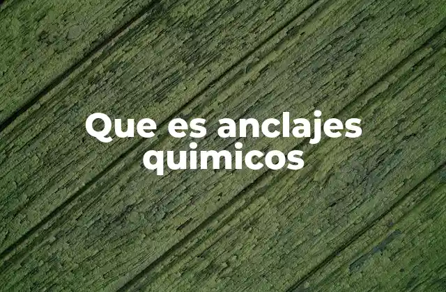 Que es Anclajes Quimicos