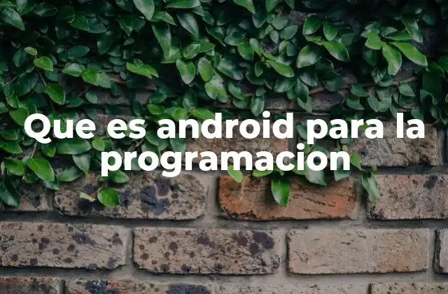Que es Android para la Programacion