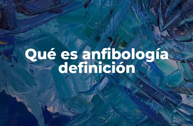 Qué es Anfibología Definición