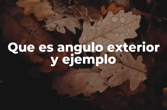Que es Angulo Exterior y Ejemplo