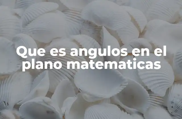 Que es Angulos en el Plano Matematicas