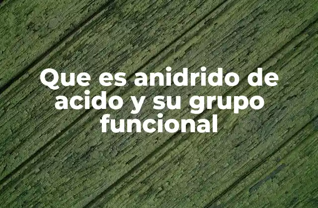 Que es Anidrido de Acido y Su Grupo Funcional 2 Importancia de los anhídridos de ácido en la química orgánica