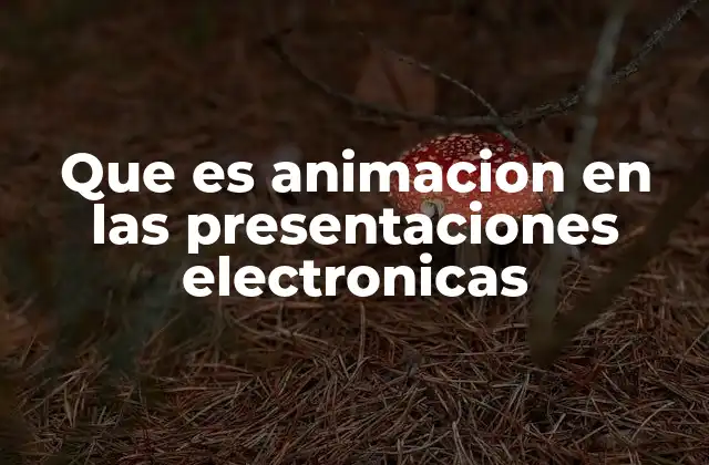 Que es Animacion en las Presentaciones Electronicas